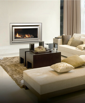 Gas fire in lounge with cofee table and couch